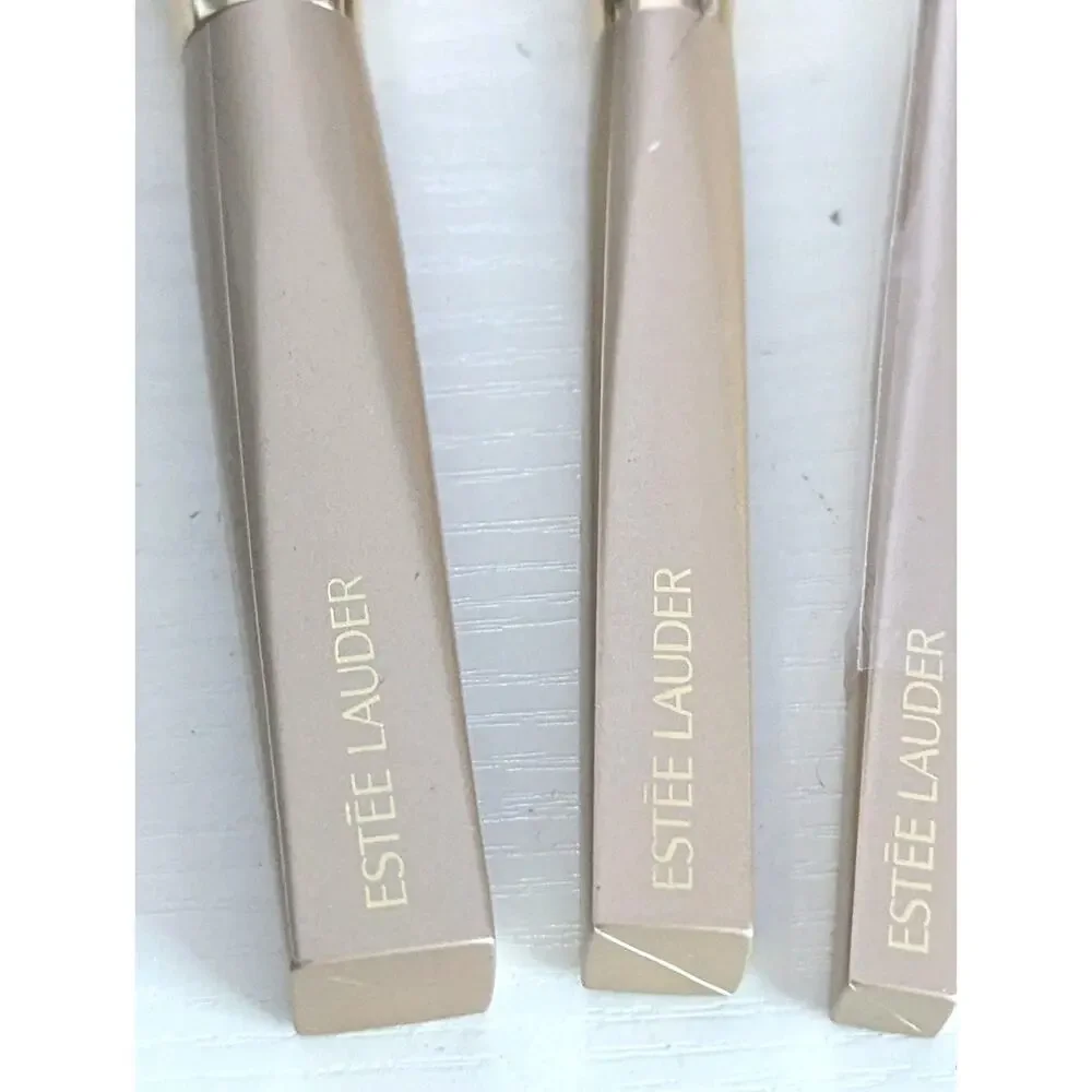 Estee Lauder Champagne Gold 4 Piece Makeup Brush Set Full Size Blush Eye Lip